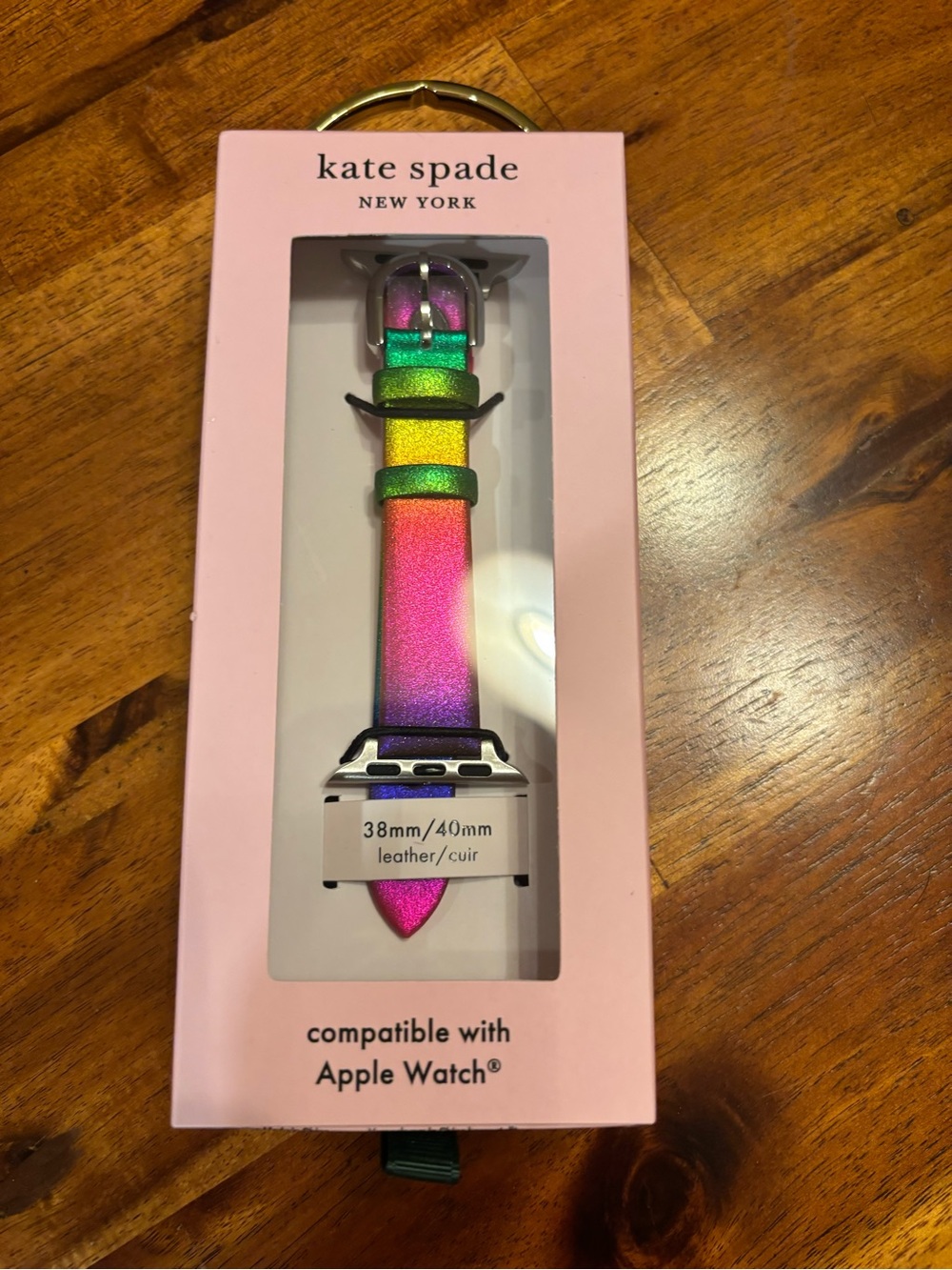Kate Spade Multicolor Rainbow Gradient Leather Apple Watch Strap